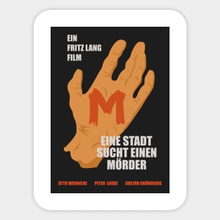 The Mark of M: Tribute to Fritz Lang's Masterpiece - Iconic Hand Design Sticker